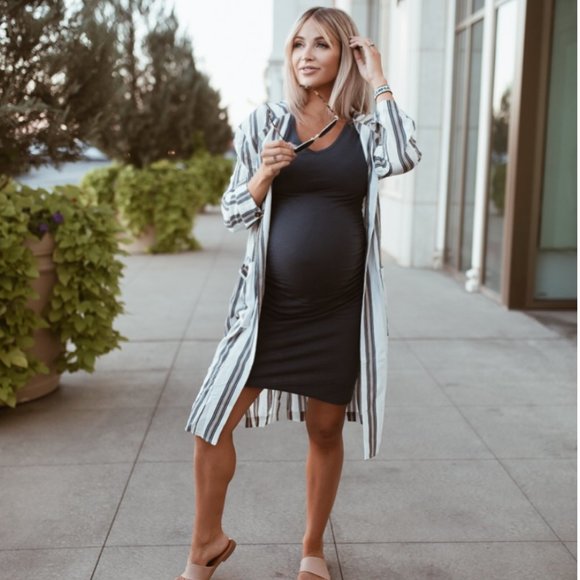 Cara Loren Tops - Cara Loren Striped Duster Cardigan